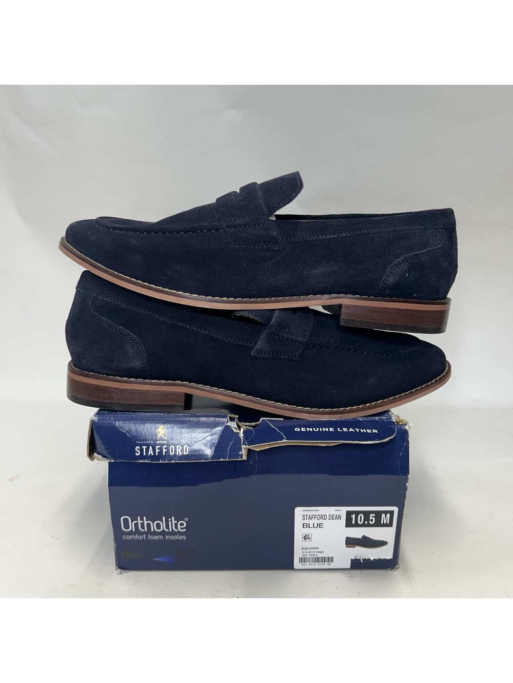 Stafford Dean Ortholite Suede Slip-On Loafer “Navy Blue”